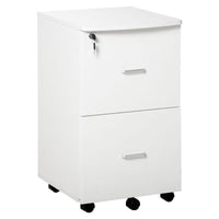 ARMADIETTO DA UFFICIO CON 2 CASSETTI E 5 RUOTE 43 X 45 X 72 CM DI COLORE BIANCO