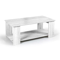 GAIA TAVOLINO DA CAFFÈ CON 2 RIPIANI 100 X 50 X 40 CM IN COLORE BIANCO