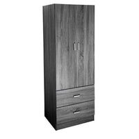 ERMES ARMADIO IN LEGNO CON 2 ANTE E CASSETTI 60 X 22 X 180 CM COLORE WENGÈ