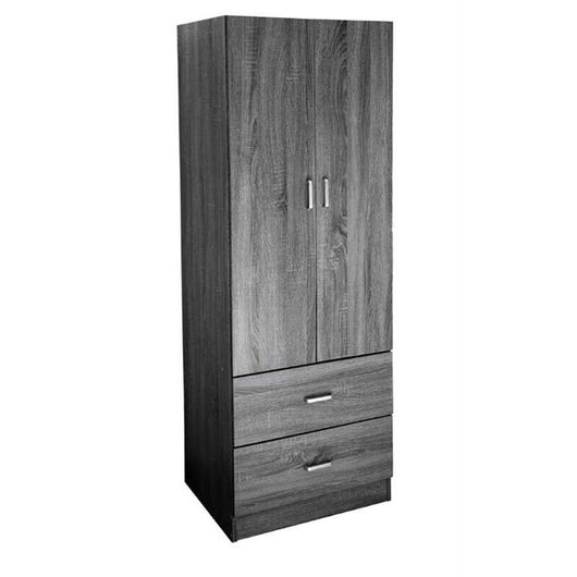 ERMES ARMADIO IN LEGNO CON 2 ANTE E CASSETTI 60 X 22 X 180 CM COLORE WENGÈ