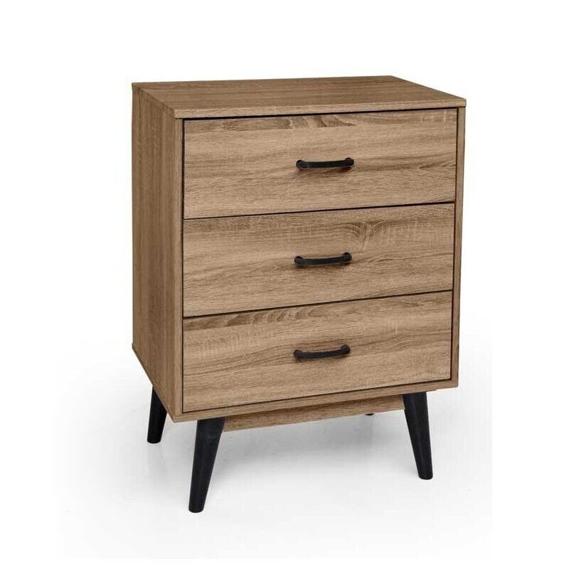 ARES CASSETTIERA A 3 CASSETTI IN LEGNO 60 X 40 X 80 CM COLORE NOCE