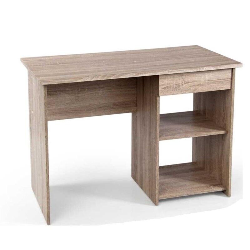 QUARZO SCRIVANIA PER UFFICIO IN LEGNO CON 2 VANI 108X48X75 CM ROVERE SBIANCATO