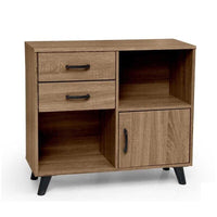 ARES MOBILE IN LEGNO CON 2 CASSETTI E ANTA 80 X 30 X 70 CM COLORE NOCE