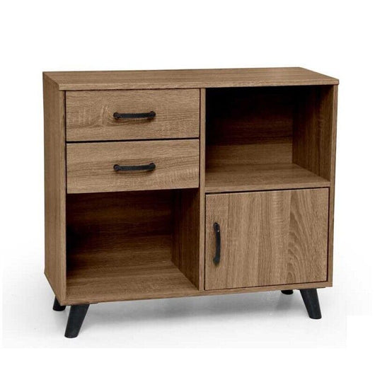 ARES MOBILE IN LEGNO CON 2 CASSETTI E ANTA 80 X 30 X 70 CM COLORE NOCE