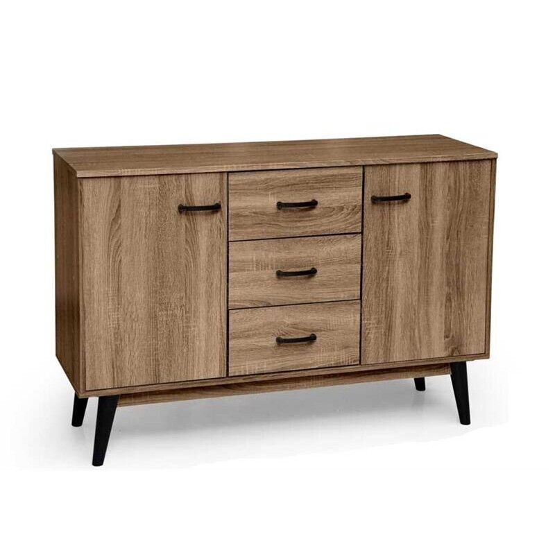 ARES MOBILE IN LEGNO CON 3 CASSETTI E 2 ANTE 120 X 30 X 80 CM COLORE NOCE