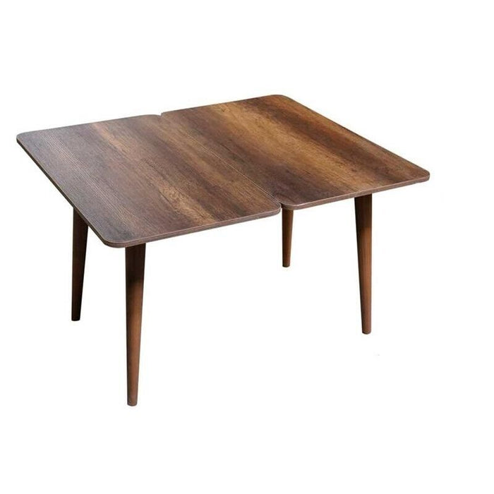 TAVOLO ALLUNGABILE CON FINITURA EFFETTO LEGNO NOCE 120 X 100 X 75 CM