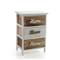 HOME MOBILE CON 3 CASSETTI 40 X 29 X 58 CM COLORE BIANCO E LEGNO NATURALE