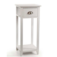 MOBILETTO A COLONNINA CON CASSETTO RIGATO 30 X 30 X 70 CM IN COLORE BIANCO