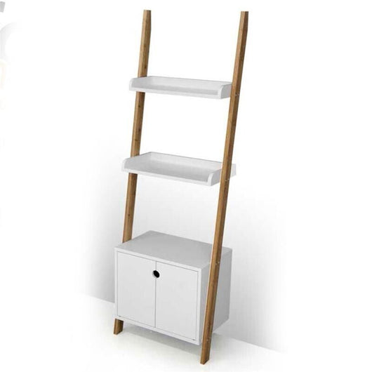 SCAFFALE A PARETE CON 2 RIPIANI E ANTA 50 X 30 X 150 CM BICOLOR