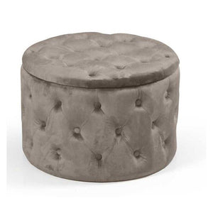 POUF CONTENITORE IN VELLUTO TRAPUNTATO 60 X 60 X 42 CM COLORE TORTORA
