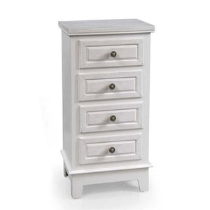 PERLA CASSETTIERA A 4 CASSETTI 40 X 30 X 79 CM COLORE BIANCO