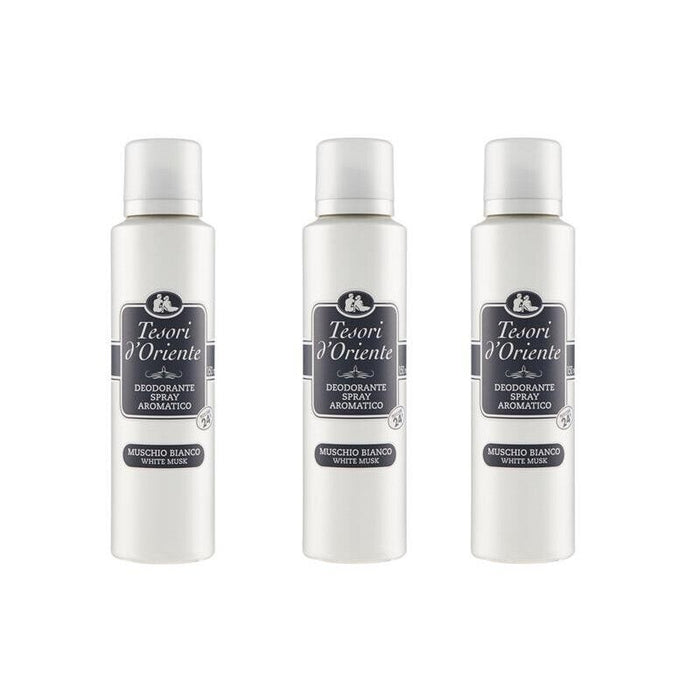 SET 3 CONFEZIONI TESORI D'ORIENTE DEODORANTE SPRAY MUSCHIO BIANCO DA 150 ML
