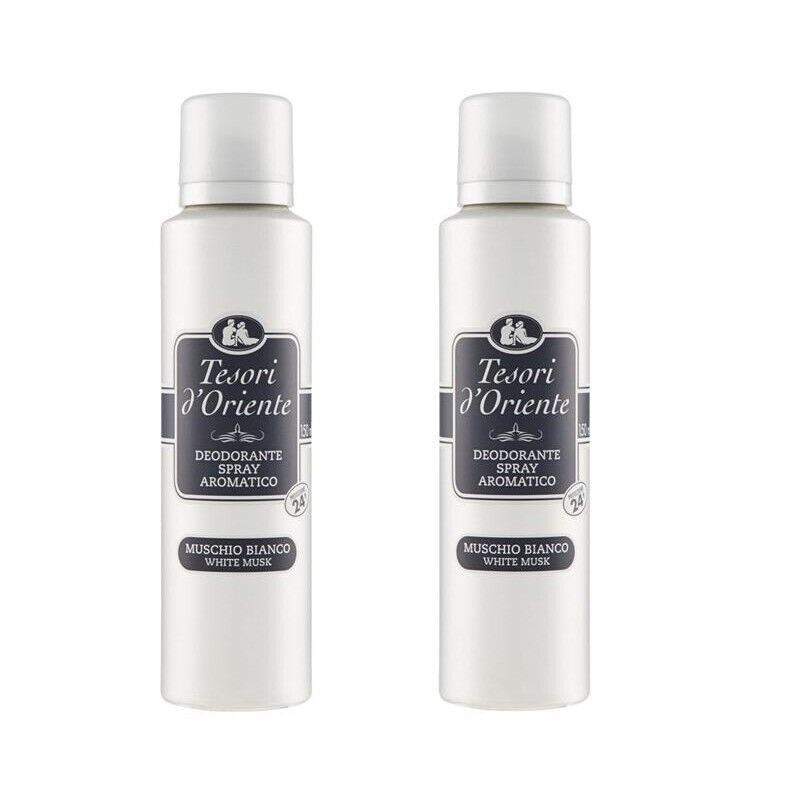 SET 2 CONFEZIONI TESORI D'ORIENTE DEODORANTE SPRAY MUSCHIO BIANCO DA 150 ML