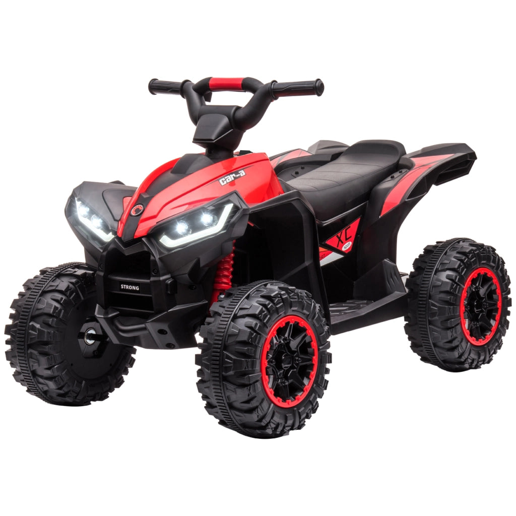 Quad Elettrico per Bambini 12V, 2 Velocit¨¤, Ruote Larghe con Clacson e Fari LED, Et¨¤ 3-5 Anni, Rosso