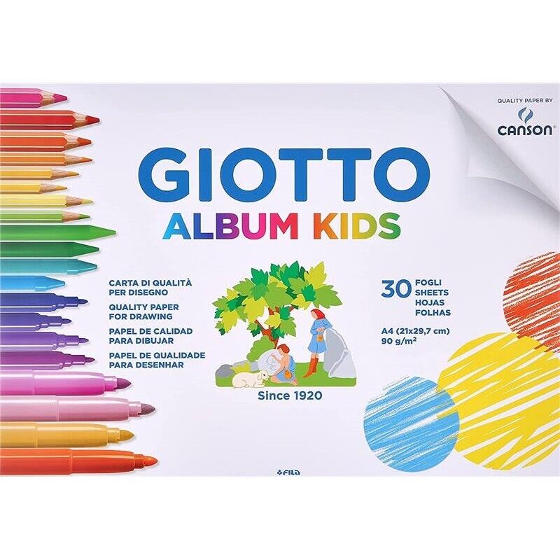 5 CONFEZIONI DI GIOTTO ALBUM KIDS FORMATO A4 30 FOGLI