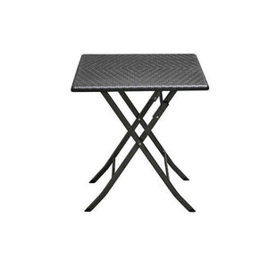LEVANTE CAMPING TAVOLO IN POLYRATTAN PIEGHEVOLE 61 X 61 X H 73 CM NERO