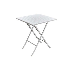 LEVANTE CAMPING TAVOLO IN POLYRATTAN PIEGHEVOLE 61 X 61 X H 73 CM BIANCO