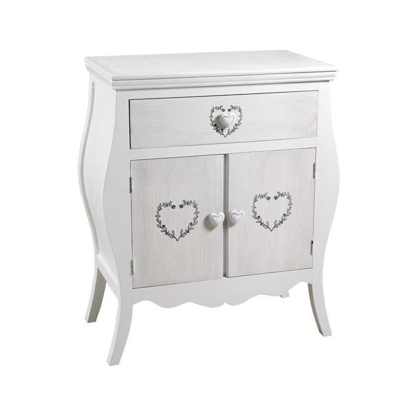 VINCY MOBILE CON ANTE E CASSETTO 65 X 35 X 76 CM BIANCO