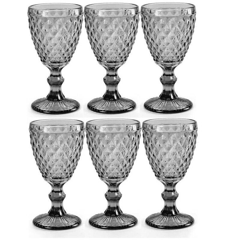 SET 6 CALICI DIAMANTE DA 210 CC IN COLORE GRIGIO