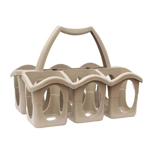 SET PORTA BOTTIGLIE IN PLASTICA + 6 BOTTIGLIE IN VETRO DA 1 LT