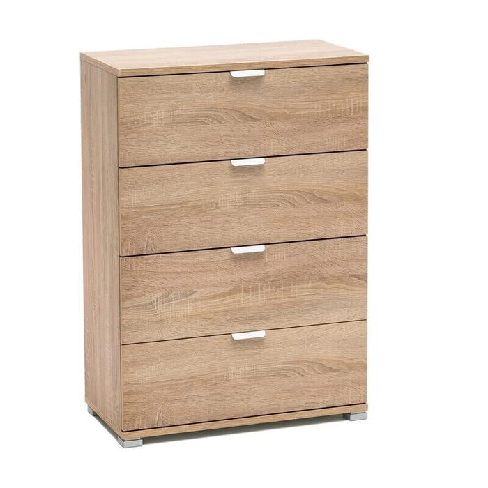 CASSETTIERA BASIC CON 4 CASSETTI IN LEGNO NATURALE 60 X 38 X H 85 CM