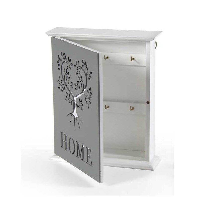 CASETTA PORTACHIAVI IN LEGNO 20X6X24 CM CON DECORO ASSORTITO