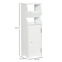 MOBILETTO DA BAGNO CON ARMADIETTO E SPAZIO PER CARTA IGIENICA 19X15X56 CM BIANCO