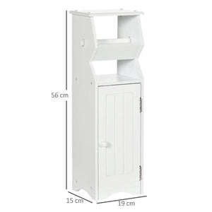 MOBILETTO DA BAGNO CON ARMADIETTO E SPAZIO PER CARTA IGIENICA 19X15X56 CM BIANCO