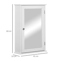 MOBILETTO BAGNO PENSILE CON SPECCHIO E ANTA A CHIUSURA 41X14X60 CM BIANCO