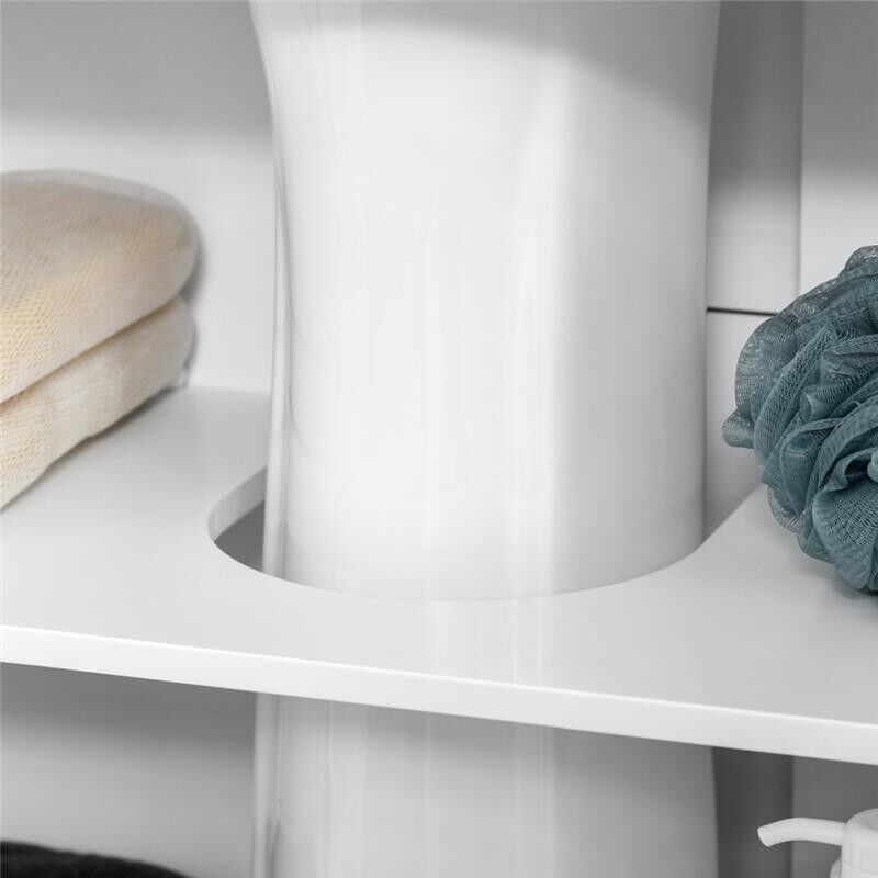 MOBILETTO DA BAGNO SOTTOLAVABO A 2 ANTE CON RIPIANI 60X30X60CM BIANCO