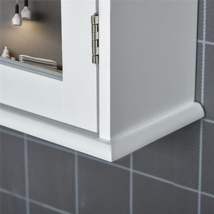 MOBILETTO BAGNO PENSILE CON SPECCHIO E ANTA A CHIUSURA 41X14X60 CM BIANCO