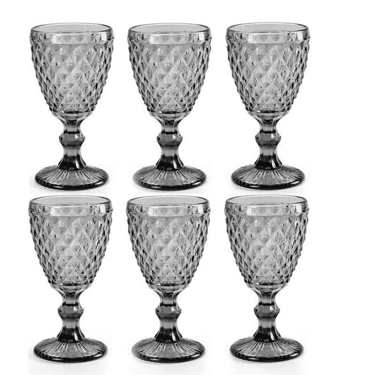 SET 6 CALICI DIAMANTE DA 260 CC IN COLORE GRIGIO