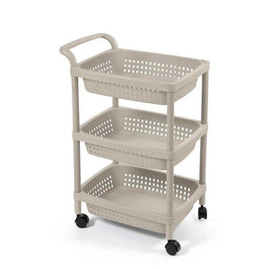 CARRELLO PORTAFRUTTA CON 3 CESTELLI 50X36X74 TORTORA