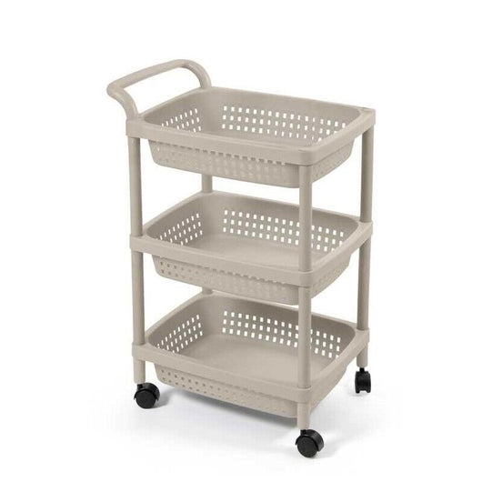 CARRELLO PORTAFRUTTA CON 3 CESTELLI 50X36X74 TORTORA