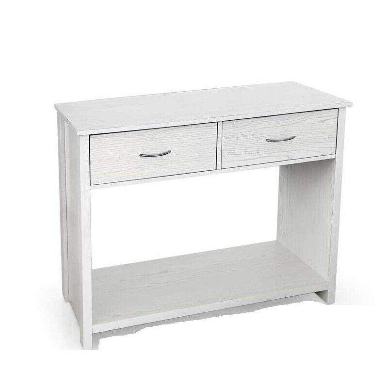CONSOLLE IN LEGNO CON 2 CASSETTI  95 X 37 X 76 CM COLORE BIANCO