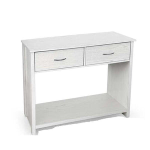 CONSOLLE IN LEGNO CON 2 CASSETTI  95 X 37 X 76 CM COLORE BIANCO
