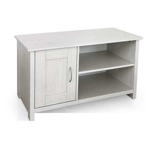 MOBILE DA ARREDO BASSO ANTA E 2 VANI IN LEGNO 90 X 39 X H50 CM COLORE BIANCO