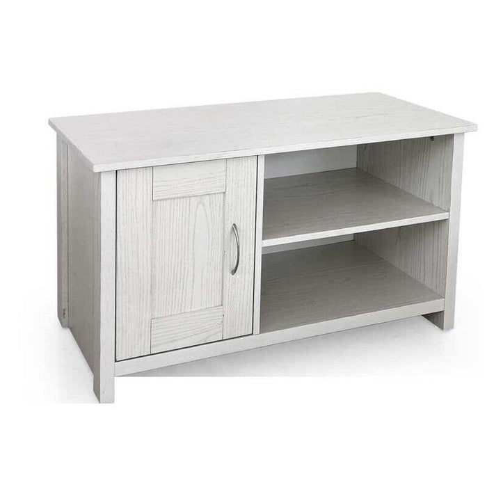MOBILE DA ARREDO BASSO ANTA E 2 VANI IN LEGNO 90 X 39 X H50 CM COLORE BIANCO