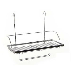 MENSOLA DA CUCINA CON PORTAROTOLO IN METALLO 40X21X32 CM