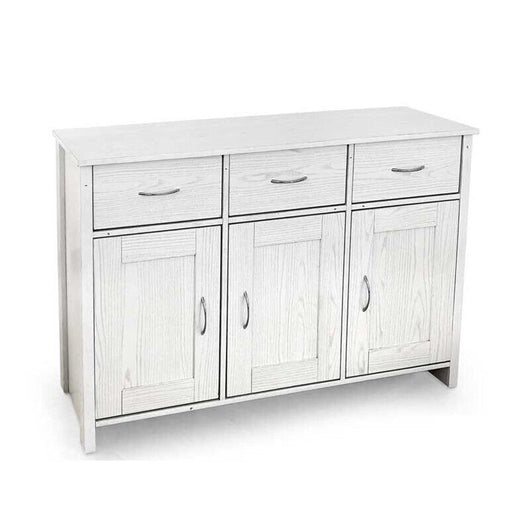 MOBILE DA ARREDO CON 3 CASSETTI E 3 ANTE 115X35X80CM IN COLORE BIANCO