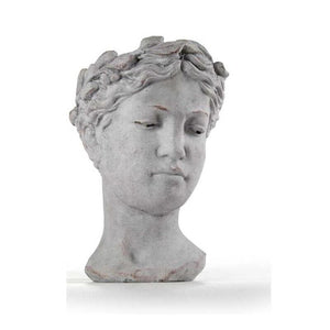 VASO TESTA DI MORO A DONNA 19X18X27 CM IN COLORE BIANCO