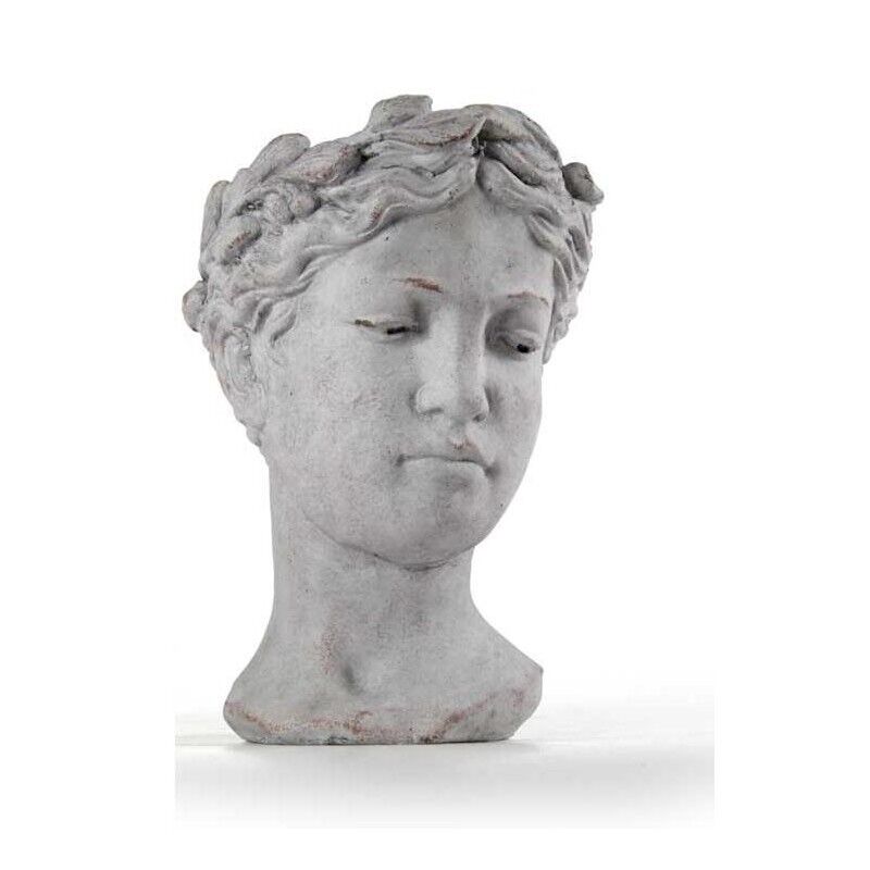 VASO TESTA DI MORO A DONNA 19X18X27 CM IN COLORE BIANCO