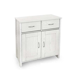 MOBILE DA ARREDO CON 2 CASSETTI E 2 ANTE 79X35X80CM IN COLORE BIANCO