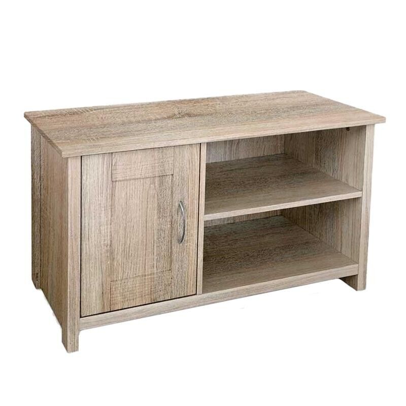 MOBILE BASSO DA ARREDO CON ANTA E 2 VANI APERTI 90X39X50CM COLORE ROVERE