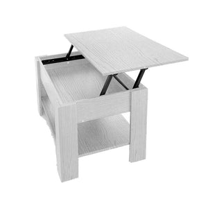 TAVOLINO CON ALZATA IN LEGNO 80X50X50CM COLORE BIANCO