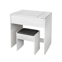 TOELETTA IN LEGNO CON SGABELLO E SPECCHIO 75X45X75 CM COLORE BIANCO