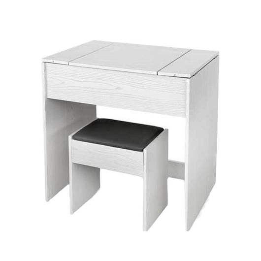 TOELETTA IN LEGNO CON SGABELLO E SPECCHIO 75X45X75 CM COLORE BIANCO