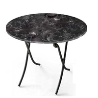 SAN PAOLO TAVOLO TONDO PIEGHEVOLE 70XH75CM AD EFFETTO MARMO NERO