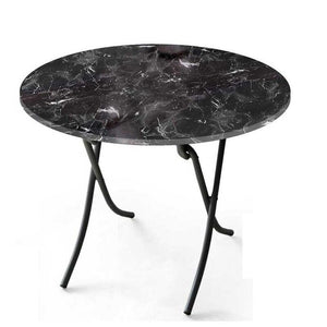 SAN PAOLO TAVOLO TONDO PIEGHEVOLE 70XH75CM AD EFFETTO MARMO NERO