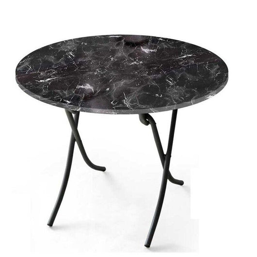SAN PAOLO TAVOLO TONDO PIEGHEVOLE 70XH75CM AD EFFETTO MARMO NERO